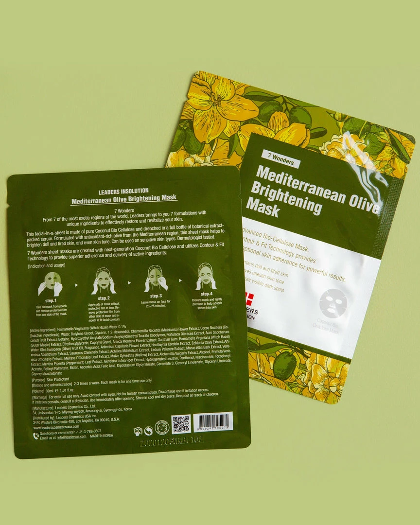 LEADERS 7 Wonders Mediterranean Olive Brightening Mask Masks