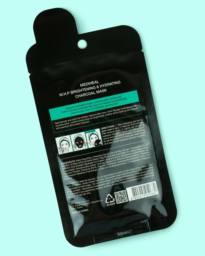 MEDIHEAL Normal W.H.P Brightening & Hydrating Charcoal Sheet Mask